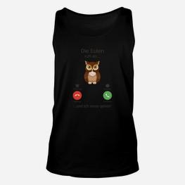 Lustiges Eulen-Anruf Unisex TankTop, Witziges Eulen Ruft an Motiv - Seseable