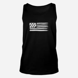 Patriotisches Schwarz-Weiß USA Flagge Unisex TankTop, Amerikanischer Stolz Tee - Seseable