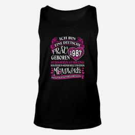Personalisiertes 1987 Geburtsjahr Unisex TankTop für Deutsche Frauen, Vintage - Seseable