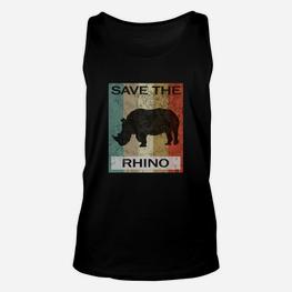 Rhinozeros Nashorn Rhino Vintage Style Retro Grunge Tiere TankTop - Seseable