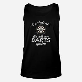 Schwarzes Darts-Motiv Unisex TankTop Nur Darts Spielen Wollen - Seseable