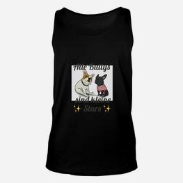 Schwarzes Katzenmotiv Unisex TankTop, Fünf Bunnys & kleine Sterne - Seseable