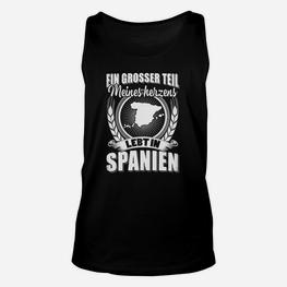 Schwarzes Spanien-Herz Unisex TankTop, Liebe zu Spanien Motiv - Seseable