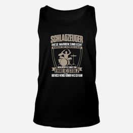 Schwarzes Unisex TankTop für Schlagzeuger, Ehre & Stolz Design - Seseable