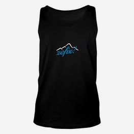 Schwarzes Unisex TankTop mit Bergmotiv, Wanderlust Schriftzug - Seseable