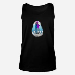 Schwarzes Unisex TankTop mit Futuristischem Astronauten-Design, Weltraum Motiv - Seseable