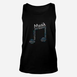 Schwarzes Unisex TankTop mit Musiknote-Design, Tee für Musikliebhaber - Seseable