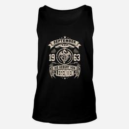 September 1963 Legenden Geburtstag Unisex TankTop, Retro Vintage Design - Seseable
