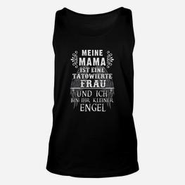 Tätowierte Mama Schwarzes Unisex TankTop, Kleiner Engel Design für Kinder - Seseable