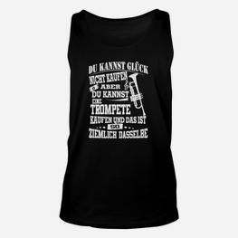 Trompete Schwarzes Unisex TankTop, Lustiges Motiv Glück & Trompete - Seseable