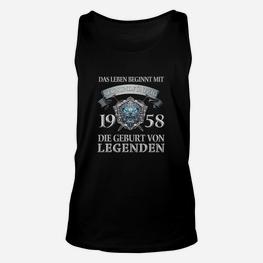 Vintage 1958 Geburt von Legenden Unisex TankTop, Retro Geburtstags-Tee - Seseable