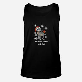 Weihnachtliches Katzenfreunde Unisex TankTop - Christmas is Better with Cats - Seseable