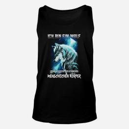 Wolf Motiv Schwarzes Unisex TankTop - Ich bin ein Wolf in einem Menschlichen Körper - Seseable