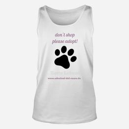 Adoption Bewusstsein Unisex TankTop, Pfotenabdruck & Bitte Adoptieren Slogan - Seseable