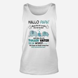 Hallo Papa Elefanten Familie Unisex TankTop zum Vatertag, Witziges Design - Seseable