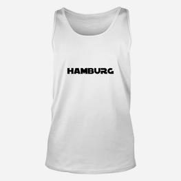 Hamburg-Schriftzug Klassisches Unisex TankTop in Weiß, Souvenir Design Tee - Seseable