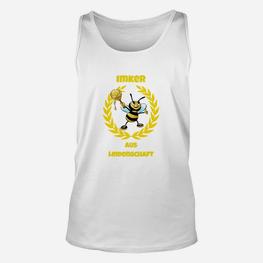 Herren Unisex TankTop 'Immer aus Leidenschaft' mit Bienen-Grafik, Motivation - Seseable