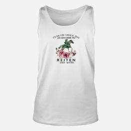 Pferdeliebhaber Unisex TankTop Einfache Frau - Liebe zu Pferden & Wein - Seseable