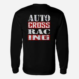 Auto Cross Racing Herren Langarmshirts, Motorsport Schwarz Tee - Seseable