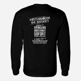 Mechaniker im Dienst Langarmshirts, Lustiges Spruch Design für Handwerker - Seseable