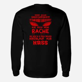 Schwarzes Langarmshirts mit Kreislauf aus Hass Slogan, Statement-Oberteil - Seseable