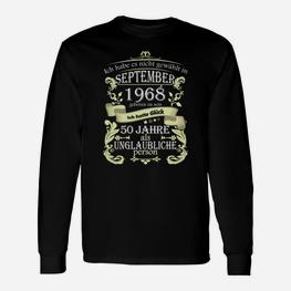 50 Jahre Unglaubliche Person Langarmshirts, Jubiläum Edition September 1968 - Seseable