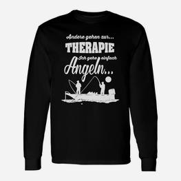 Angler-Therapie Lustiges T Langarmshirts, Ich Gehe Angeln Spruch - Schwarz - Seseable
