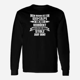 Biker-Stolz Partner Langarmshirts: Mein Mann ist ein Biker, Stolz - Seseable