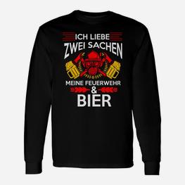 Feuerwehrmann Bierliebhaber Langarmshirts, Lustiges Design für Feuerwehr - Seseable