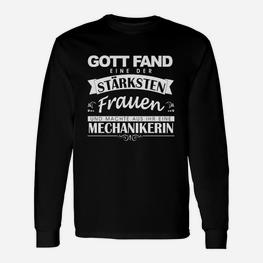 Gott Fand Stärkste Frau Mechaniker Langarmshirts - Seseable