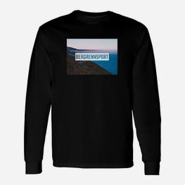 Herren Langarmshirts Bergsport Motiv 'BerggrenSport' - Schwarz, Outdoor Tee - Seseable