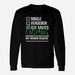 Humorvolles Langarmshirts Uni:Mog Entfernen in Schwarz, Lustiges Statement - Seseable