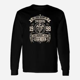 Legenden 1998 Geburtstags-Langarmshirts, Personalisierbares Jahrgangs-Design - Seseable