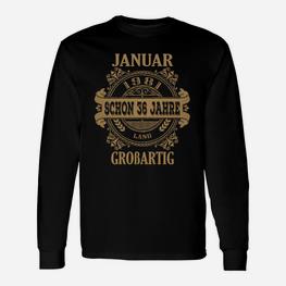 Personalisiertes Geburtstags-Langarmshirts Januar 36 Jahre Vintage - Seseable