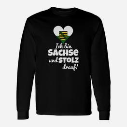 Sächsisches Stolz-Herz Langarmshirts, Ich bin Sachse und stolz Aufdruck - Seseable
