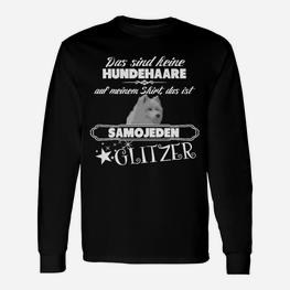 Samojeden Glitzer Hunde-Motiv Langarmshirts, Fun Design für Haustierfans - Seseable