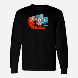 Schoko Hasen Grafik Langarmshirts, Trendiges Oster Tee - Seseable