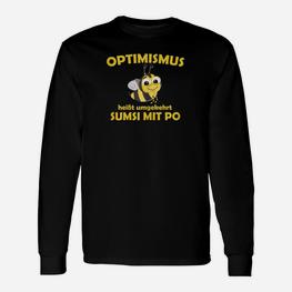 Schwarzes Humor Langarmshirts Optimismus – Sumsi mit Po, Biene Wortspiel - Seseable