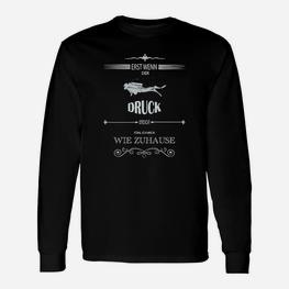 Schwarzes Langarmshirts Luftfahrtmotiv Letzte Schraube...Zuhause, Piloten Design - Seseable