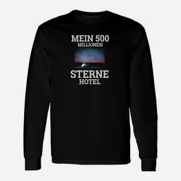 Schwarzes Langarmshirts Mein 500 Millionen Sterne Hotel, Astronomie Tee - Seseable