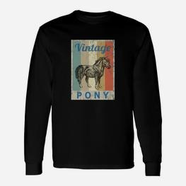 Shetland Pony Vintage Langarmshirts, Retro Grunge Reitsport Design - Seseable