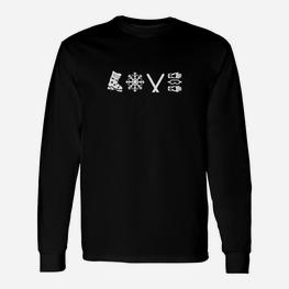 Skifahren LOVE Skifahren Liebe O Langarmshirts - Seseable