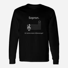 Sopran-Stimme Langarmshirts 'Ich kenne keine Höhenangst', Schwarz für Musiker - Seseable