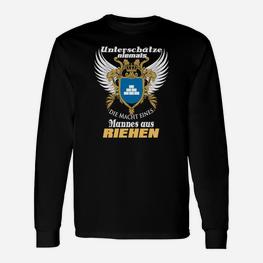 Stolzes Riehen Herren-Langarmshirts mit Adler-Motiv und Slogan - Seseable