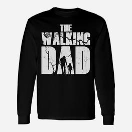 The Walking Dad Langarmshirts für Herren, Schwarz mit Silhouette Design - Seseable