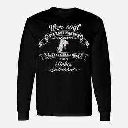 Tinker Pferd Spruch Langarmshirts, Glück Schwarzes Tee für Reiter - Seseable