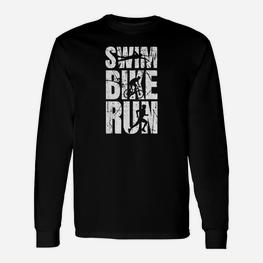 Triathlon Schwimmen Fahrrad Fahren Laufen Langarmshirts - Seseable