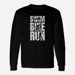 Triathlon Schwimmen Fahrrad Fahren Laufen Long Sleeve T-Shirt - Seseable