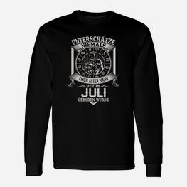 Unterschätze Nie Einen Alten Mann Juli Geburtstag Langarmshirts, Retro Design - Seseable