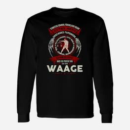 Waage Sternzeichen Langarmshirts in Schwarz mit Feuerwehr-Design - Seseable